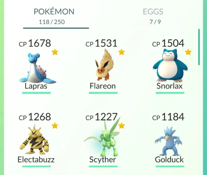 Pokémon GO Trading screen