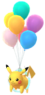 Flying Pikachu (Multicolored Balloons)