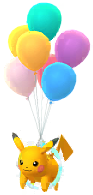 Shiny Flying Pikachu (Multicolored Balloons)